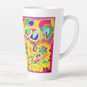 Tasse Latte Art Abstrait comme Josephs Manteau multicolore !