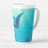 Tasse Latte Art côtier classique, raie manta (Angle droit)