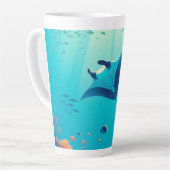 Tasse Latte Art côtier classique, raie manta (Angle gauche)