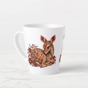 Tasse Latte Art de cerf rouge or luxueux