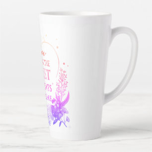 Tasse Latte Art de citation florale dorée élégante