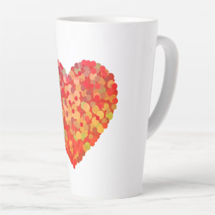 Tasse Latte Art de confettis de cœur abstrait