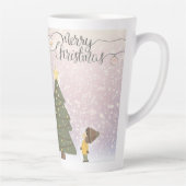 Tasse Latte Art Dé Jaune Star Xmas (Droite)