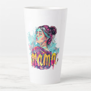 Tasse Latte Art de la pop pop mathématique rétro personnalisé