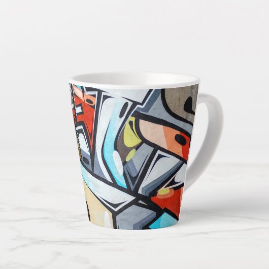 Tasse Latte Art de rue / Fresque (Angle droit)