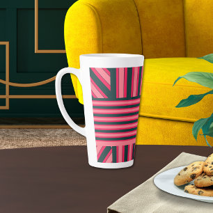 Tasse Latte Art Déco Charcoal Pink Abstrait Elegant Motif