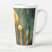 Tasse Latte Art Déco Turquoise Green Gold Sun (Droite)