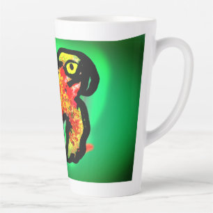 Tasse Latte art du caméléon de la forêt tropicale