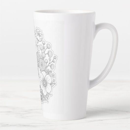 Tasse Latte art floral (Droite)