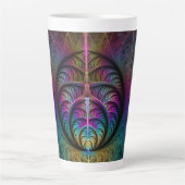 Tasse Latte Art Fractal Abstrait coloré à motifs Trippy (Devant)