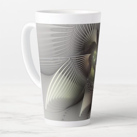 Tasse Latte Art fractal Abstrait moderne en 3D (Angle gauche)