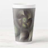 Tasse Latte Art fractal Abstrait moderne en 3D (Devant)