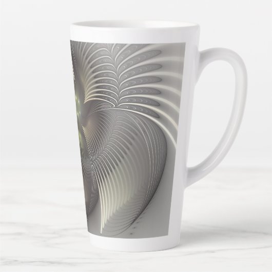 Tasse Latte Art fractal Abstrait moderne en 3D (Droite)