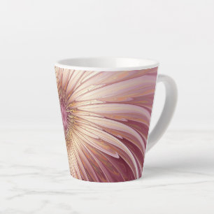 Tasse Latte Art fractal de fleurs abstraites et nuances de bor