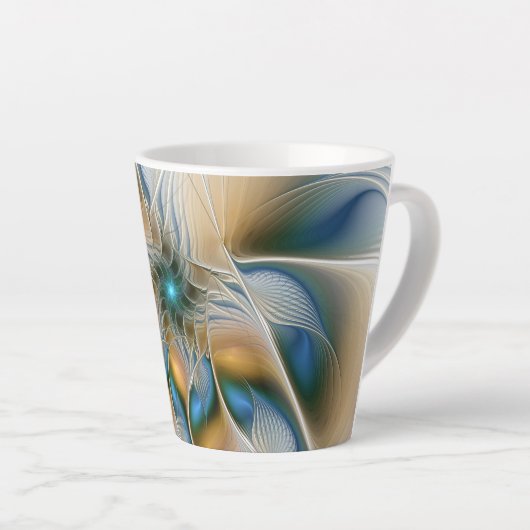 Tasse Latte Art Fractal De L'Imaginaire Abstrait En Plein Esso (Angle droit)