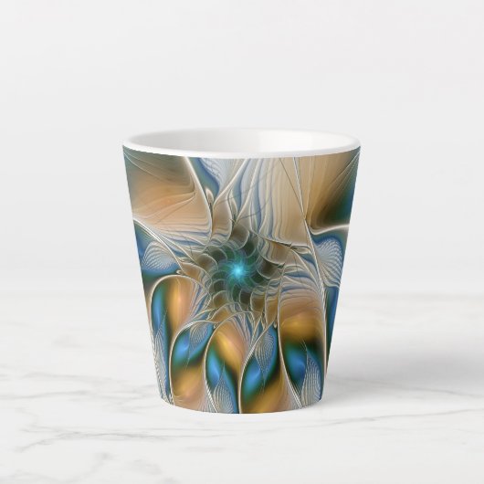 Tasse Latte Art Fractal De L'Imaginaire Abstrait En Plein Esso (Devant)