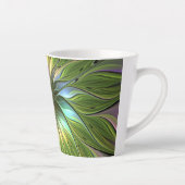 Tasse Latte Art Fractal Fleur Imaginaire Coloré Lumineux (Droite)
