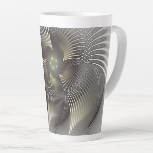 Tasse Latte Art fractal forme 3D abstraite moderne (Angle droit)