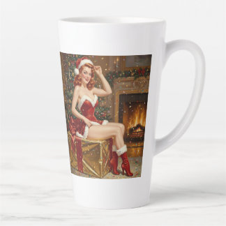 Tasse Latte Art intégré Père Noël vintage