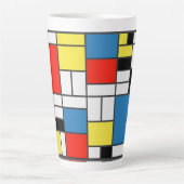 Tasse Latte Art Mondrian De Stijl (Devant)