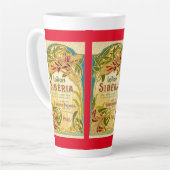 Tasse Latte Art nouveau floral beauté lotion Siberia étiquette (Angle gauche)
