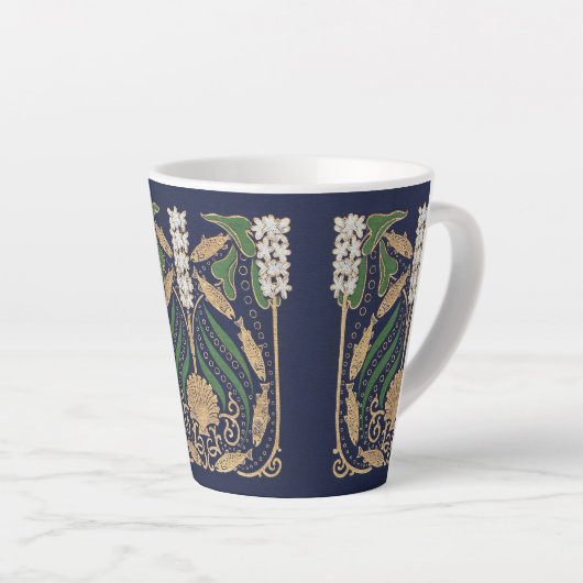 Tasse Latte Art Nouveau Seashore Seashells (Angle droit)