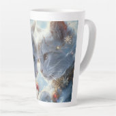 Tasse Latte Art numérique aux chats blancs (Angle droit)