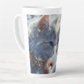 Tasse Latte Art numérique aux chats blancs (Angle gauche)