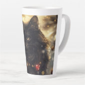 Tasse Latte Art numérique de chat de la Forêt norvégienne noir (Angle droit)
