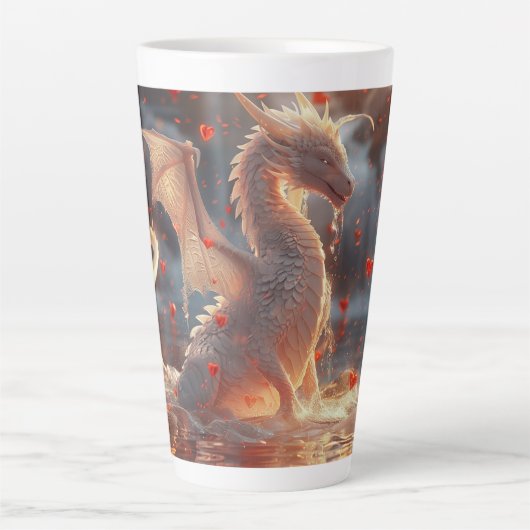 Tasse Latte Art numérique de dragon de glace bébé (Devant)