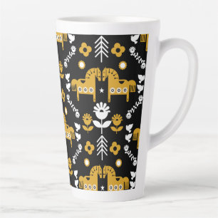 Tasse Latte Art populaire de cheval scandinave