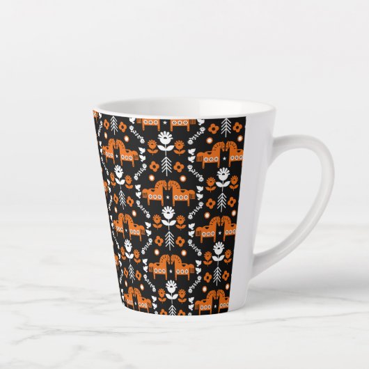 Tasse Latte Art populaire de cheval scandinave (Droite)