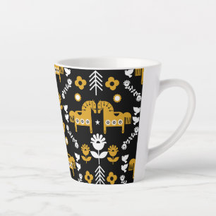 Tasse Latte Art populaire de cheval scandinave