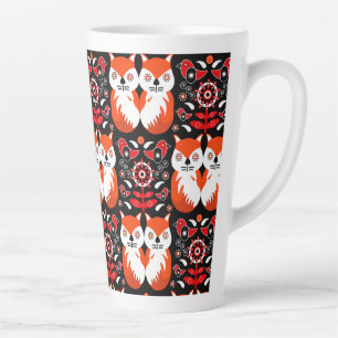 Tasse Latte Art populaire de renard scandinave