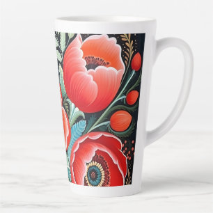 Tasse Latte Art populaire traditionnel ukrainien de Petrikivka