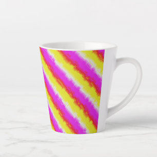Tasse Latte Artdeco rose Jaune Artdeco Arc-en-ciel rayures