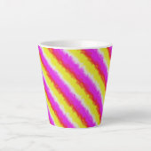 Tasse Latte Artdeco rose Jaune Artdeco Arc-en-ciel rayures (Devant)