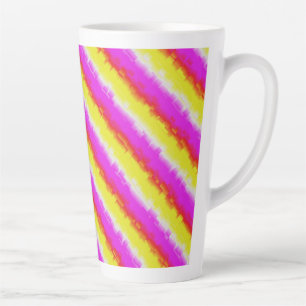 Tasse Latte Artdeco rose Jaune Artdeco Arc-en-ciel rayures