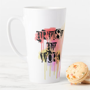 Tasse Latte Artiste de conception aquarelle personnalisée 