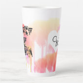 Tasse Latte Artiste de conception aquarelle personnalisée  (Devant)