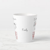 Tasse Latte Artsy Floral Typography Friendship Nom de la citat (Devant)