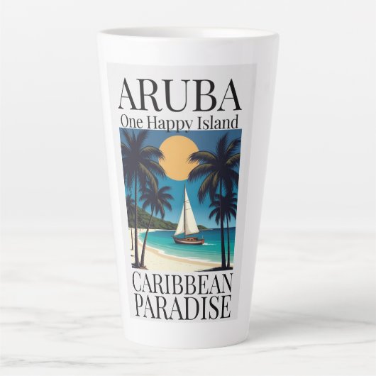 Tasse Latte Aruba, une île heureuse (Devant)
