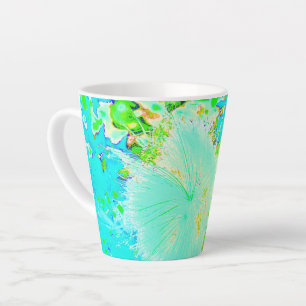 Tasse Latte Asclépiade aqua et vert citron psychédélique