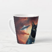 Tasse Latte Astronaut de chat galactique (Angle gauche)