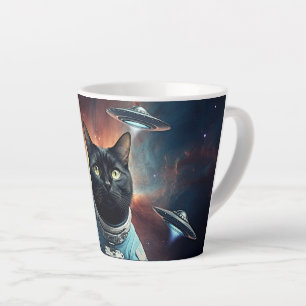 Tasse Latte Astronaut de chat galactique