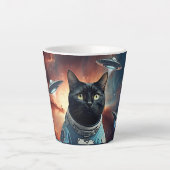 Tasse Latte Astronaut de chat galactique (Devant)