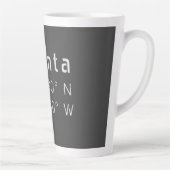 Tasse Latte Atlanta Latitude & Longitude gris foncé (Droite)