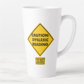 Tasse Latte Attention : Lecture dyslexique (Droite)