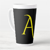Tasse Latte Attractive Monogram Yellow Black Modern Minimalist (Angle gauche)