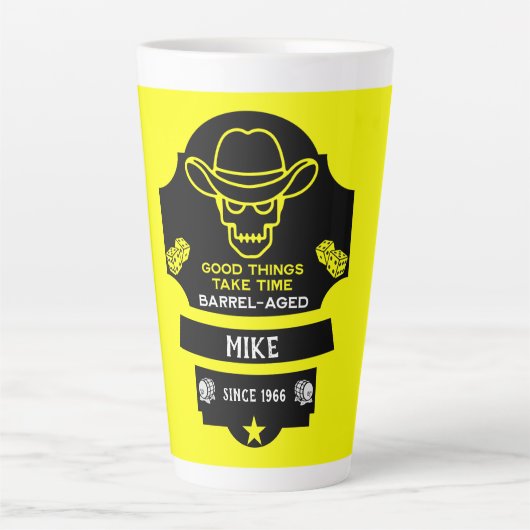 Tasse Latte Au-Dessus De La Colline Vieillir (Devant)